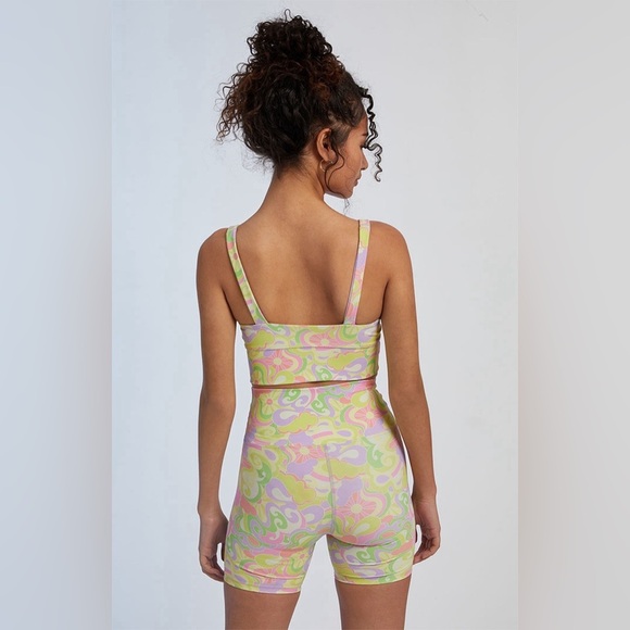 New! SET Beach Riot Leah Crop Felicia Boyshort Psychedelic Sunshine 31123 - Picture 5 of 14